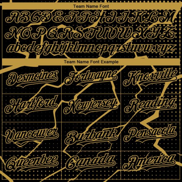 Custom Black Old Gold Lightning Polka Dot Authentic Baseball Jersey