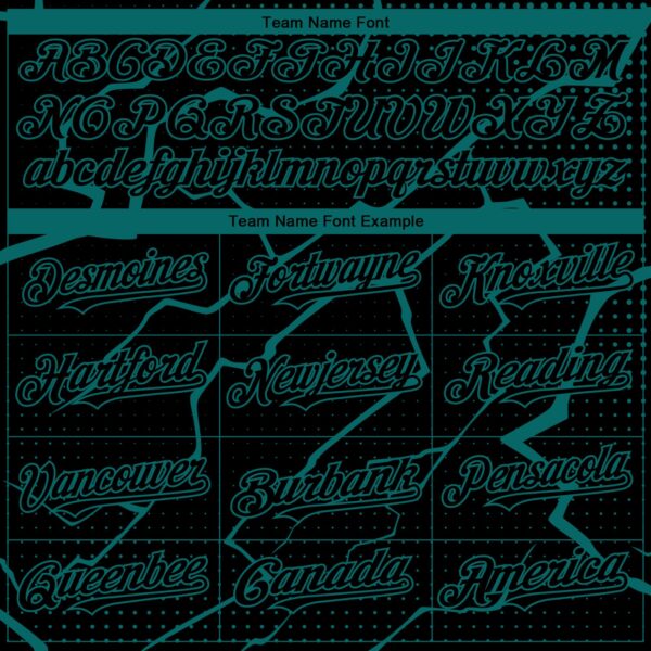 Custom Black Teal Lightning Polka Dot Authentic Baseball Jersey