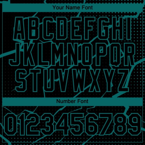 Custom Black Teal Lightning Polka Dot Authentic Baseball Jersey