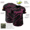 Custom Black Pink Lightning Polka Dot Authentic Baseball Jersey