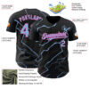 Custom Black Light Blue-Pink Lightning Polka Dot Authentic Baseball Jersey