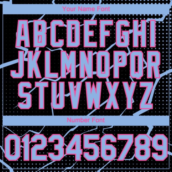 Custom Black Light Blue-Pink Lightning Polka Dot Authentic Baseball Jersey