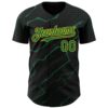 Custom Black Kelly Green-Gold Lightning Polka Dot Authentic Baseball Jersey