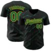 Custom Black Kelly Green-Gold Lightning Polka Dot Authentic Baseball Jersey