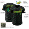 Custom Black Kelly Green-Gold Lightning Polka Dot Authentic Baseball Jersey