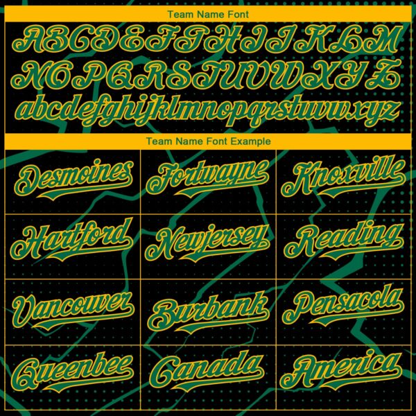 Custom Black Kelly Green-Gold Lightning Polka Dot Authentic Baseball Jersey