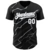Custom Black White-Gray Lightning Polka Dot Authentic Baseball Jersey