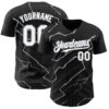 Custom Black White-Gray Lightning Polka Dot Authentic Baseball Jersey