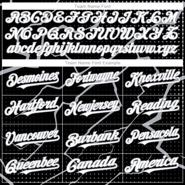 Custom Black White-Gray Lightning Polka Dot Authentic Baseball Jersey