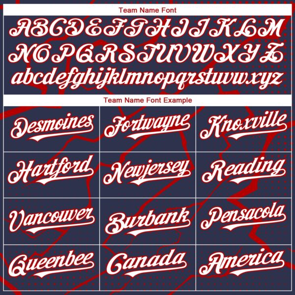 Custom Navy White-Red Lightning Polka Dot Authentic Baseball Jersey