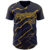 Custom Navy Gold Lightning Polka Dot Authentic Baseball Jersey