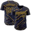 Custom Navy Gold Lightning Polka Dot Authentic Baseball Jersey