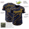 Custom Navy Gold Lightning Polka Dot Authentic Baseball Jersey
