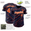 Custom Navy Orange-White Lightning Polka Dot Authentic Baseball Jersey