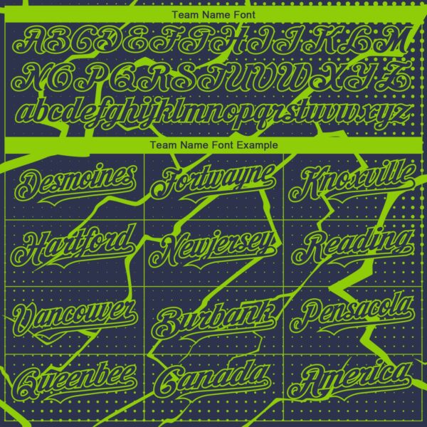 Custom Navy Neon Green Lightning Polka Dot Authentic Baseball Jersey