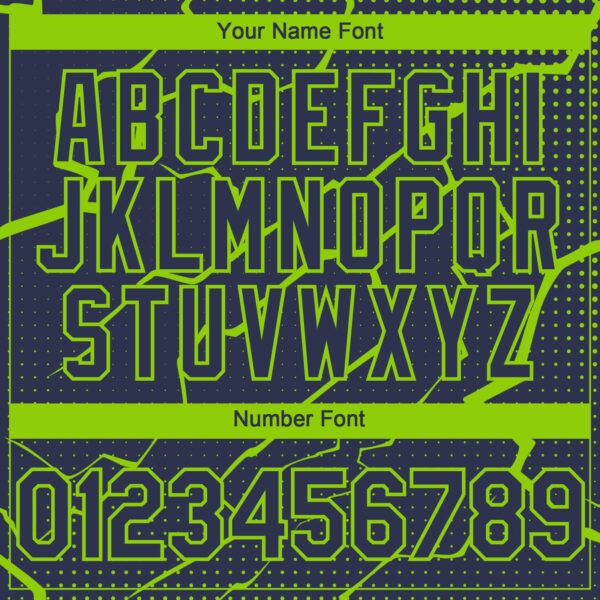 Custom Navy Neon Green Lightning Polka Dot Authentic Baseball Jersey