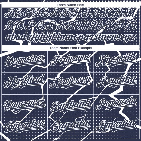 Custom Navy White Lightning Polka Dot Authentic Baseball Jersey