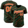 Custom Green Orange-White Lightning Polka Dot Authentic Baseball Jersey