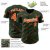 Custom Green Orange-White Lightning Polka Dot Authentic Baseball Jersey