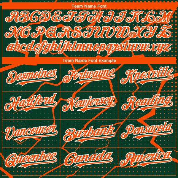 Custom Green Orange-White Lightning Polka Dot Authentic Baseball Jersey