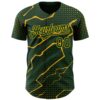 Custom Green Gold Lightning Polka Dot Authentic Baseball Jersey