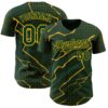 Custom Green Gold Lightning Polka Dot Authentic Baseball Jersey