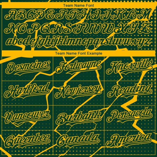 Custom Green Gold Lightning Polka Dot Authentic Baseball Jersey