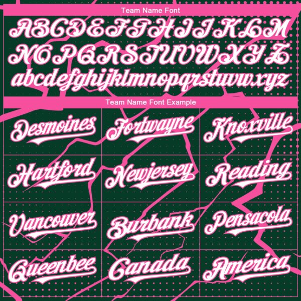 Custom Green White-Pink Lightning Polka Dot Authentic Baseball Jersey