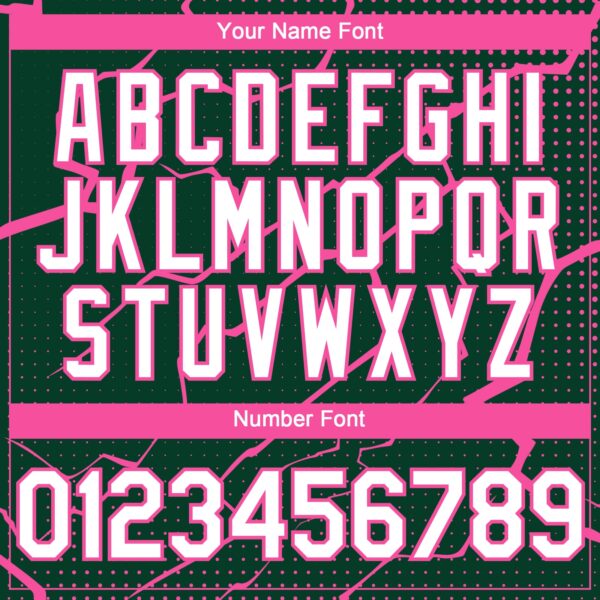 Custom Green White-Pink Lightning Polka Dot Authentic Baseball Jersey