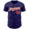 Custom Royal Red-White Lightning Polka Dot Authentic Baseball Jersey