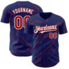 Custom Royal Red-White Lightning Polka Dot Authentic Baseball Jersey