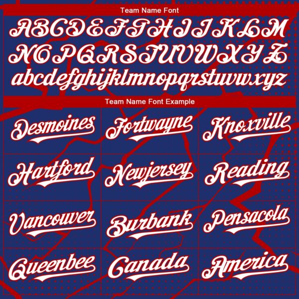 Custom Royal Red-White Lightning Polka Dot Authentic Baseball Jersey