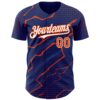 Custom Royal Orange-White Lightning Polka Dot Authentic Baseball Jersey