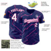 Custom Royal White-Pink Lightning Polka Dot Authentic Baseball Jersey