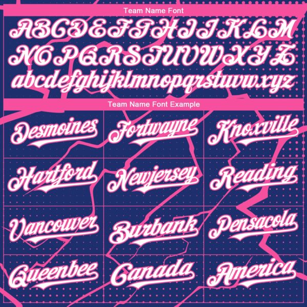 Custom Royal White-Pink Lightning Polka Dot Authentic Baseball Jersey