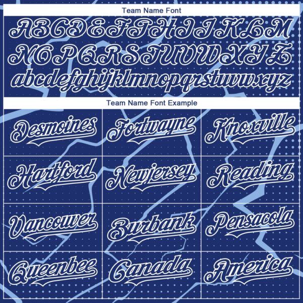 Custom Royal Light Blue-White Lightning Polka Dot Authentic Baseball Jersey