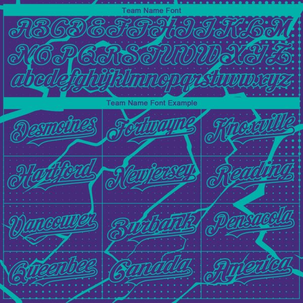 Custom Purple Aqua Lightning Polka Dot Authentic Baseball Jersey