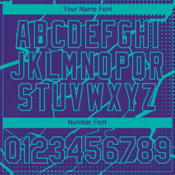 Custom Purple Aqua Lightning Polka Dot Authentic Baseball Jersey