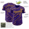 Custom Purple Gold Lightning Polka Dot Authentic Baseball Jersey