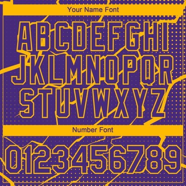 Custom Purple Gold Lightning Polka Dot Authentic Baseball Jersey