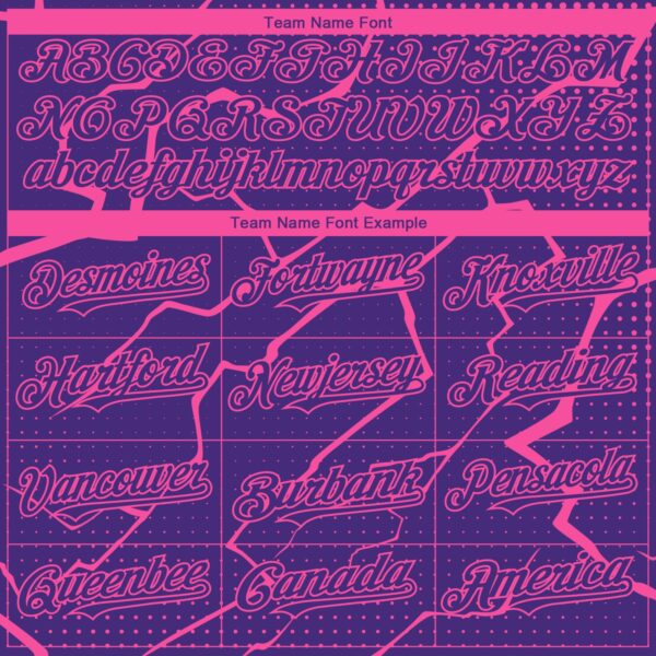 Custom Purple Pink Lightning Polka Dot Authentic Baseball Jersey