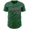 Custom Kelly Green Pink Lightning Polka Dot Authentic Baseball Jersey