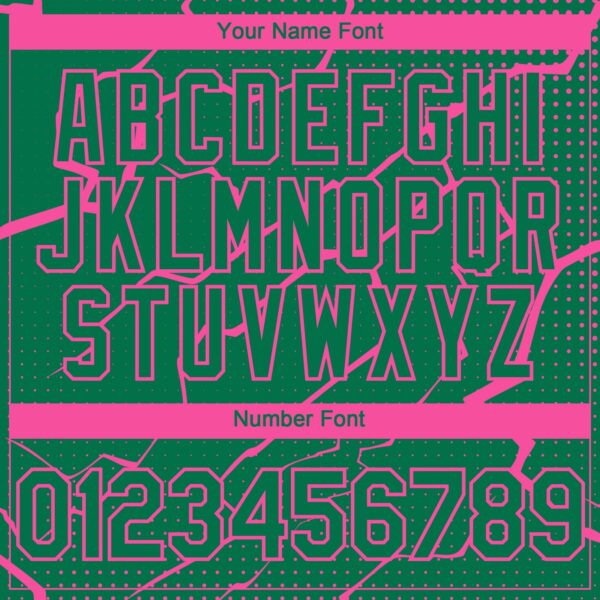 Custom Kelly Green Pink Lightning Polka Dot Authentic Baseball Jersey