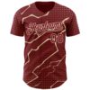 Custom Crimson Cream Lightning Polka Dot Authentic Baseball Jersey