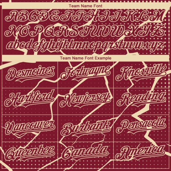 Custom Crimson Cream Lightning Polka Dot Authentic Baseball Jersey