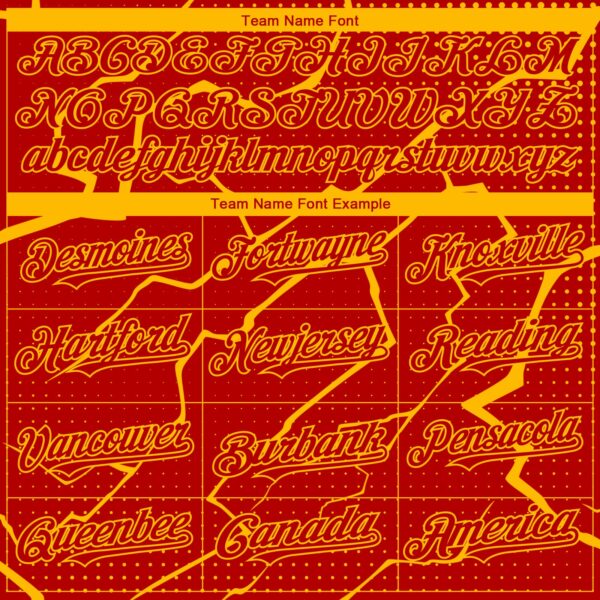 Custom Red Gold Lightning Polka Dot Authentic Baseball Jersey