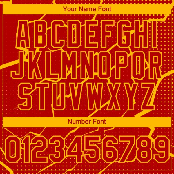 Custom Red Gold Lightning Polka Dot Authentic Baseball Jersey