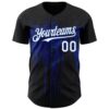 Custom Black White-Royal Dripping Splatter Paint Authentic Baseball Jersey