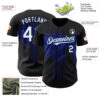 Custom Black White-Royal Dripping Splatter Paint Authentic Baseball Jersey