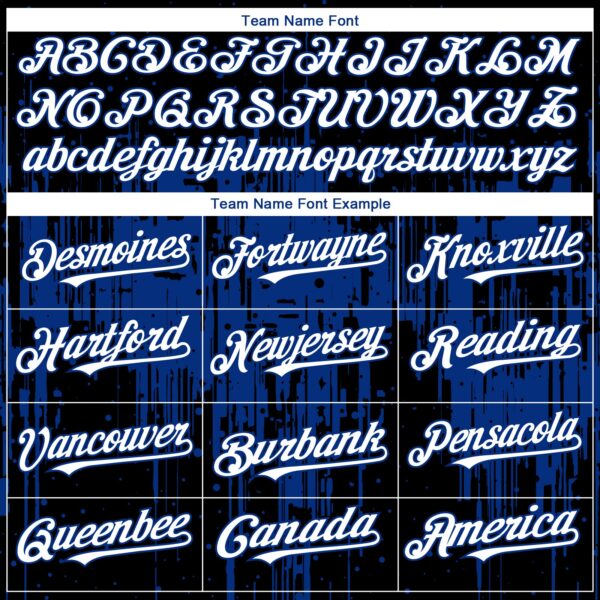 Custom Black White-Royal Dripping Splatter Paint Authentic Baseball Jersey
